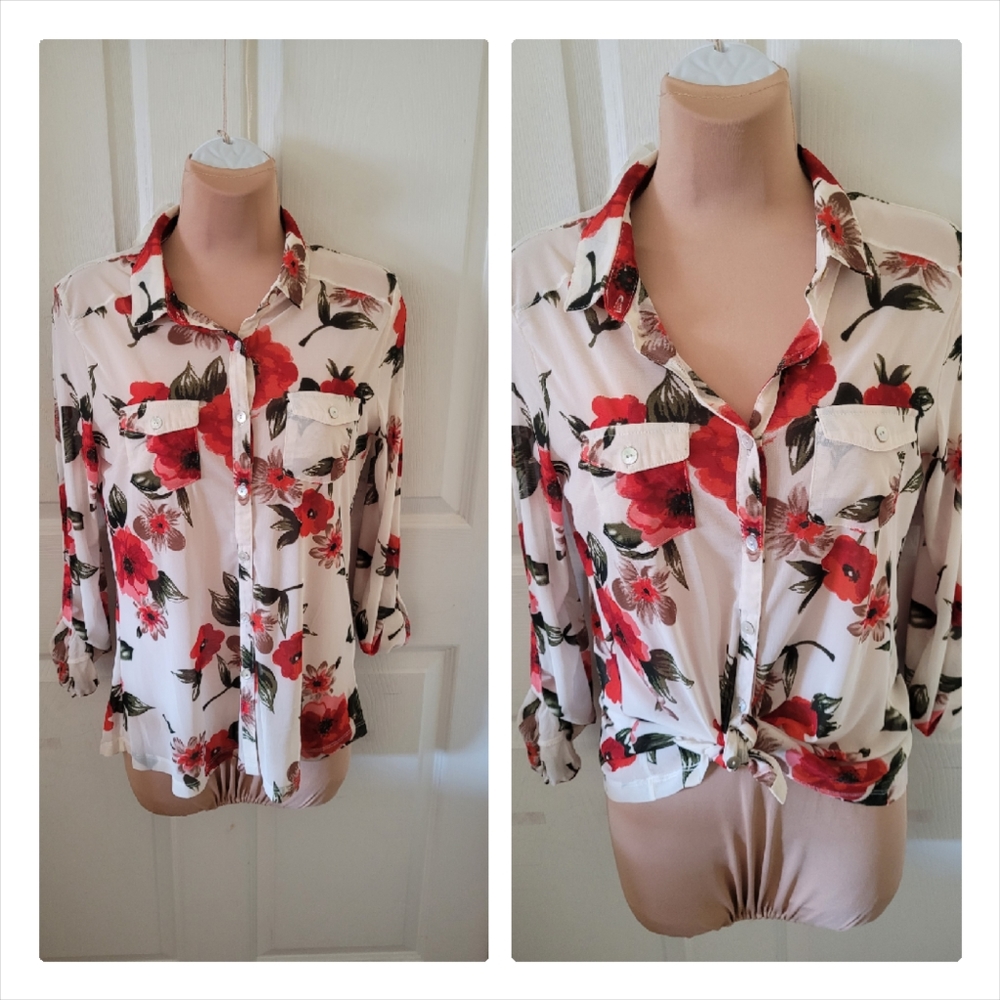 Floral long sleeve top